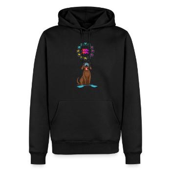 Lustiger Hund Liebhaber Horoskop Wassermann Sternzeichen Wortspiel - Männer Premium Bio Hoodie - Schwarz - Vorne - Nico (187cm)