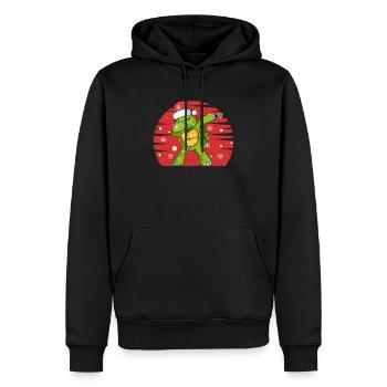 Tupfende Schildkröte Weihnachtsmann Mütze - Männer Premium Bio Hoodie - Schwarz - Vorne - Nico (187cm)