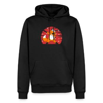 Dabbing Fox Santa Hat Pyjama de Noël - Sweat à capuche Premium bio Homme - noir - Devant - Nico (187cm)