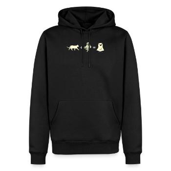 Halloween Cat Ghost I Cat + Ghost = Ghost Cat - Sweat à capuche Premium bio Homme - noir - Devant - Nico (187cm)
