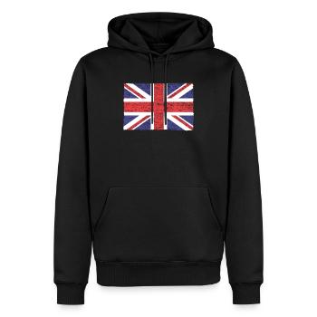 Großbritannien, britische Flagge, Flagge des Vereinigten Königreichs, - Männer Premium Bio Hoodie - Schwarz - Vorne - Nico (187cm)