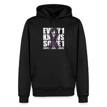 #Every1KnowsSome1 häuslicher Gewalt - Männer Premium Bio Hoodie - Schwarz - Vorne - Nico (187cm)