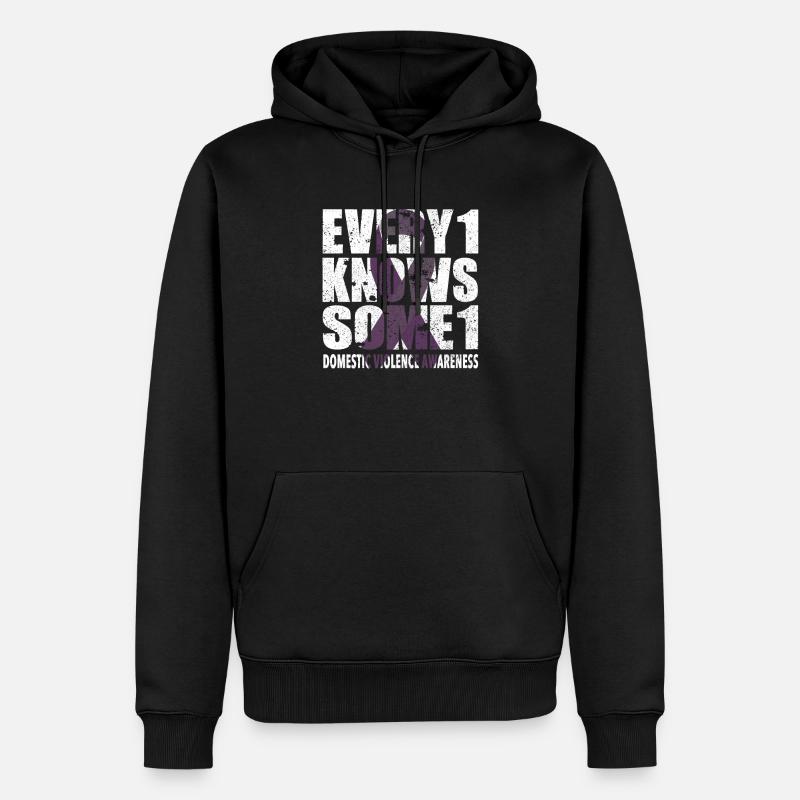 #Every1KnowsSome1 de violence familiale - Sweat à capuche Premium bio Homme - noir