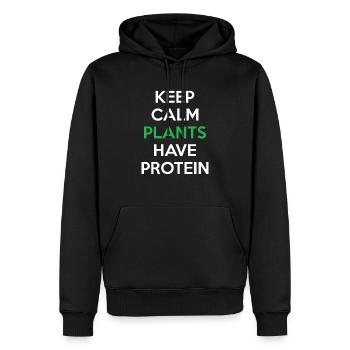 Keep calm Vegan Lifestyle Gym proteine - Männer Premium Bio Hoodie - Schwarz - Vorne - Nico (187cm)