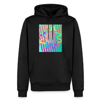 Moderne Kunst Grafik-Design 4 formen Linien Farben - Männer Premium Bio Hoodie - Schwarz - Vorne - Nico (187cm)