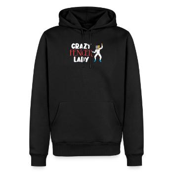 Drôle Crazy Fencer Lady Combat Sports Fencing Jeu de mots - Sweat à capuche Premium bio Homme - noir - Devant - Nico (187cm)