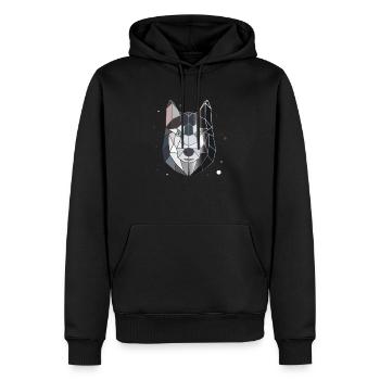 Husky Polygon Art Animal Geometry - Men’s Premium Organic Hoodie - black - Front - Nico (187cm)