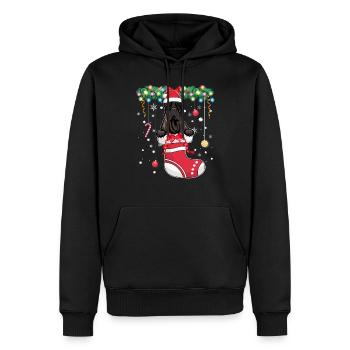 Drôle de Noël - Mignon Chien Presa Canario à Noël S - Sweat à capuche Premium bio Homme - noir - Devant - Nico (187cm)