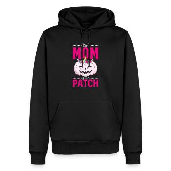 Halloween Meilleure maman du patch - Mama Pumpkin Uni - Sweat à capuche Premium bio Homme - noir - Devant - Nico (187cm)
