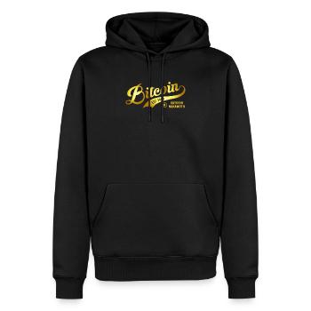 Bitcoin Satoshi Nakamoto Est. 2009 - Männer Premium Bio Hoodie - Schwarz - Vorne - Nico (187cm)