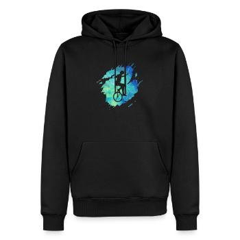 Unicycle - Men’s Premium Organic Hoodie - black - Front - Nico (187cm)