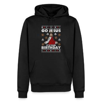 Go Jesus Its Your Birthday Christliche Religiöse - Männer Premium Bio Hoodie - Schwarz - Vorne - Nico (187cm)