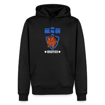 Biber Flüsterer Beaver Whisperer - Men’s Premium Organic Hoodie - black - Front - Nico (187cm)