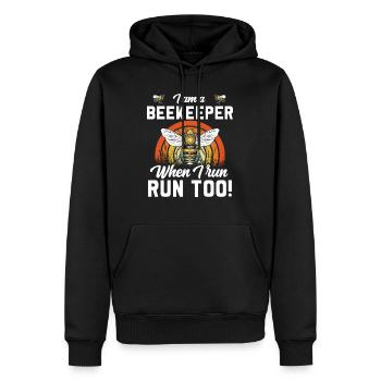 I am a beekeeper when i run run too beekeeper gift - Sweat à capuche Premium bio Homme - noir - Devant - Nico (187cm)