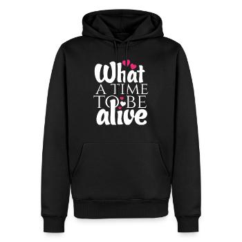 t shirt 02 - Men’s Premium Organic Hoodie - black - Front - Nico (187cm)