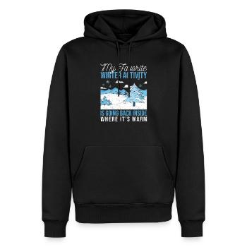 Meine Lieblingsbeschäftigung im Winter ist es - Männer Premium Bio Hoodie - Schwarz - Vorne - Nico (187cm)