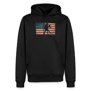 Pickleball American Flag Vintage - Men’s Premium Organic Hoodie - black - Front - Nico (187cm)