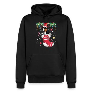 Jouet Fox Terrier Dog Lover Noël - Dog Christma - Sweat à capuche Premium bio Homme - noir - Devant - Nico (187cm)