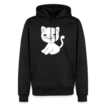 Cute smiling kitten - Men’s Premium Organic Hoodie - black - Front - Nico (187cm)