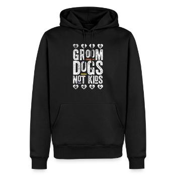 Groom Chiens Pas Enfants Drôles Chiens Amoureux - Sweat à capuche Premium bio Homme - noir - Devant - Nico (187cm)
