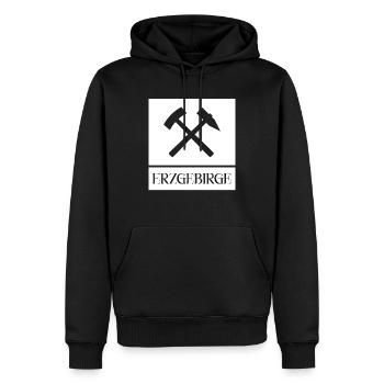 Erzgebirge Bergbau - Männer Premium Bio Hoodie - Schwarz - Vorne - Nico (187cm)