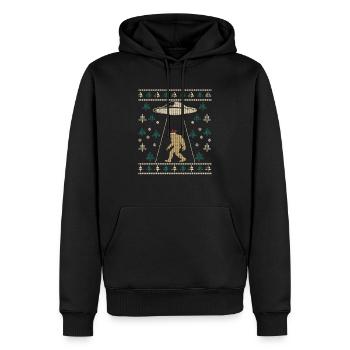 Weihnachtsmann Mütze Bigfoot Alien Ufo Sasquatch - Männer Premium Bio Hoodie - Schwarz - Vorne - Nico (187cm)
