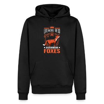 La vie serait si ennuyeuse sans Foxes Fuchs - Sweat à capuche Premium bio Homme - noir - Devant - Nico (187cm)