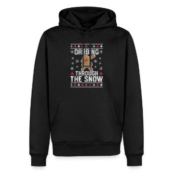 Dabing through the snow Gingerbread Man Christmas - Men’s Premium Organic Hoodie - black - Front - Nico (187cm)