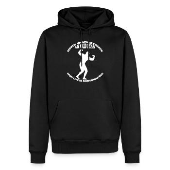 Bodybuilder Krafttraining Sportler Fitness Muskel - Männer Premium Bio Hoodie - Schwarz - Vorne - Nico (187cm)