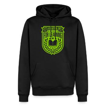 beautiful day for learning - Men’s Premium Organic Hoodie - black - Front - Nico (187cm)