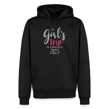 GIRLS TRIP 2023 - Sweat à capuche Premium bio Homme - noir - Devant - Nico (187cm)