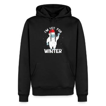 Je suis Yeti pour la neige blanche de Noël d’hiver - Sweat à capuche Premium bio Homme - noir - Devant - Nico (187cm)