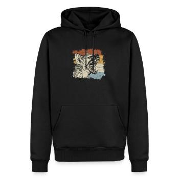 Rétro Hyène Faune Afrique Safari Animaux Hyènes - Sweat à capuche Premium bio Homme - noir - Devant - Nico (187cm)