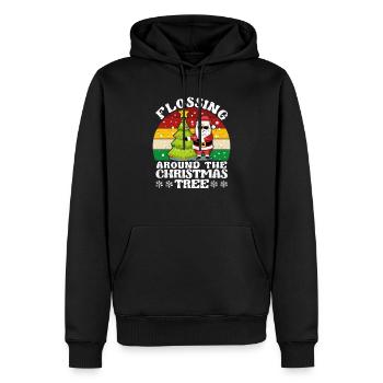 Weihnachtsmann Floss Xmas Flossing Around The - Männer Premium Bio Hoodie - Schwarz - Vorne - Nico (187cm)
