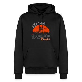 Ski Papa Drôle Mignon Hiver Ski - Sweat à capuche Premium bio Homme - noir - Devant - Nico (187cm)