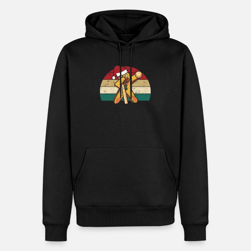 Dabbing Lebkuchenmann Weihnachtsmann Softball - Männer Premium Bio Hoodie - Schwarz