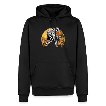 Drôle de guitariste maman jouant de la musique de guitare Hallowe - Sweat à capuche Premium bio Homme - noir - Devant - Nico (187cm)