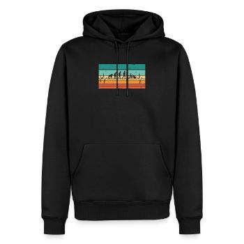 Vintage Heartbeat ECG Pulse Handbike - Men’s Premium Organic Hoodie - black - Front - Nico (187cm)