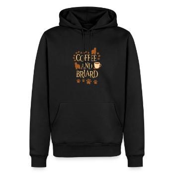 Kaffee und Briard - Männer Premium Bio Hoodie - Schwarz - Vorne - Nico (187cm)