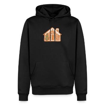 Bonhomme de pain d'épice de Noël maison pain d'épice de Noël drôle - Sweat à capuche Premium bio Homme - noir - Devant - Nico (187cm)