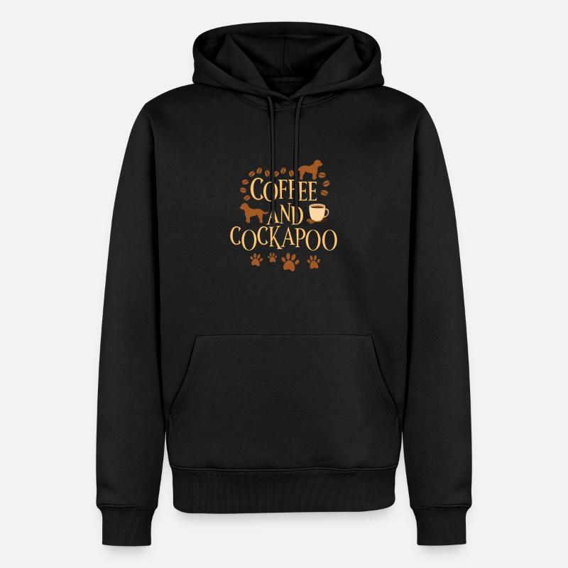 Café et Cockapoo - Sweat à capuche Premium bio Homme - noir
