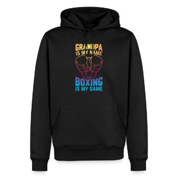 Boxe Grand-père est mon nom La boxe est mon jeu - Sweat à capuche Premium bio Homme - noir - Devant - Nico (187cm)