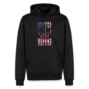 Boxe Grand-père est mon nom La boxe est mon jeu - Boxi - Sweat à capuche Premium bio Homme - noir - Devant - Nico (187cm)
