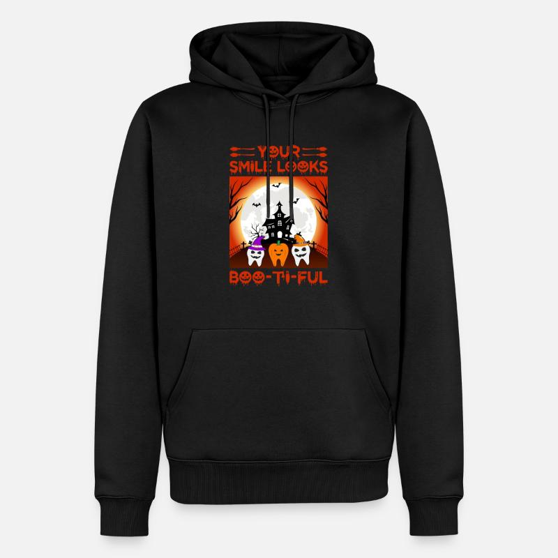 1 - Männer Premium Bio Hoodie - Schwarz
