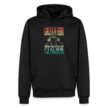 Je suis le lutteur offensif drôle combat de lutte - Sweat à capuche Premium bio Homme - noir - Devant - Nico (187cm)