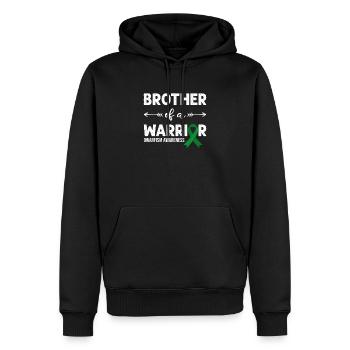 Brother Of A Warrior, Green Loop Dwarfism - Men’s Premium Organic Hoodie - black - Front - Nico (187cm)