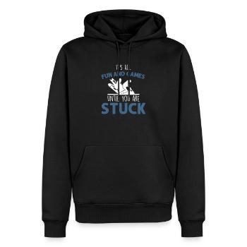 Tout est amusant et les jeux que vous avez coincés motoneige - Sweat à capuche Premium bio Homme - noir - Devant - Nico (187cm)
