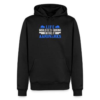 Erdferkel Geschenk Aardvark - Männer Premium Bio Hoodie - Schwarz - Vorne - Nico (187cm)