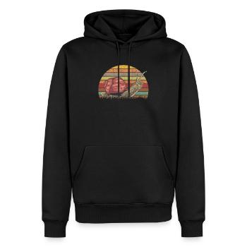 Snail Retro Vineyard Snail Vintage - Men’s Premium Organic Hoodie - black - Front - Nico (187cm)