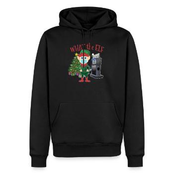 Ce que l’Elfe - Elfe avec masque et pompe à essence - Sweat à capuche Premium bio Homme - noir - Devant - Nico (187cm)
